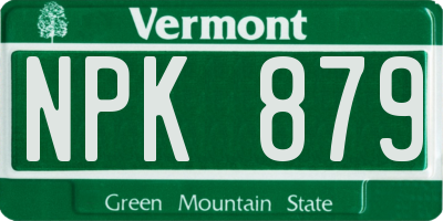 VT license plate NPK879