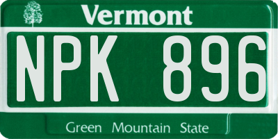 VT license plate NPK896