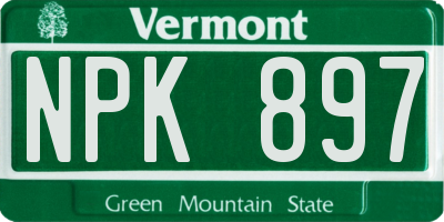 VT license plate NPK897