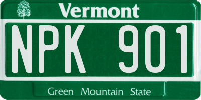 VT license plate NPK901