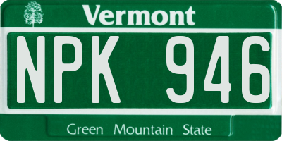 VT license plate NPK946