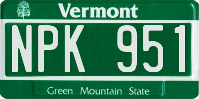 VT license plate NPK951
