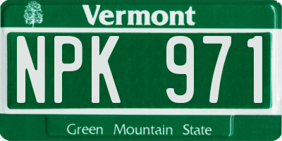 VT license plate NPK971