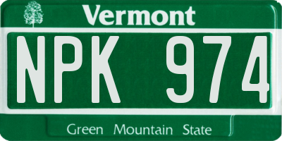 VT license plate NPK974