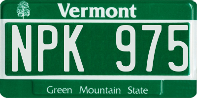 VT license plate NPK975