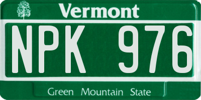 VT license plate NPK976