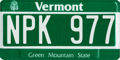 VT license plate NPK977
