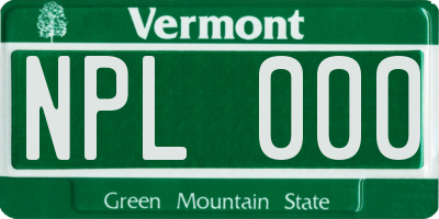 VT license plate NPL000