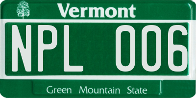 VT license plate NPL006