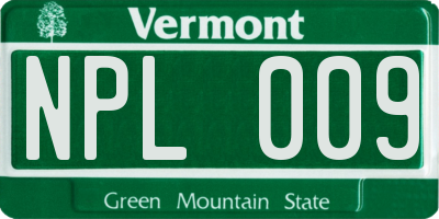 VT license plate NPL009