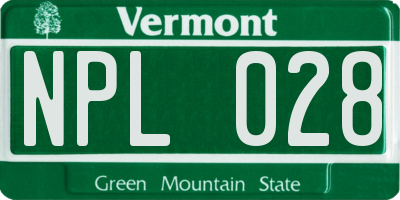 VT license plate NPL028