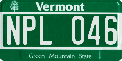 VT license plate NPL046
