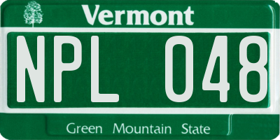 VT license plate NPL048