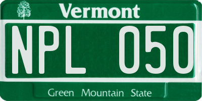 VT license plate NPL050