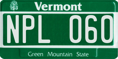VT license plate NPL060