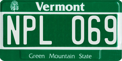 VT license plate NPL069
