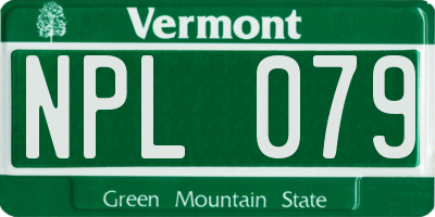 VT license plate NPL079