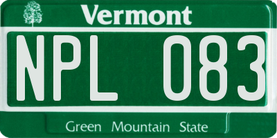 VT license plate NPL083