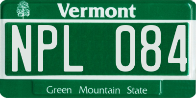 VT license plate NPL084