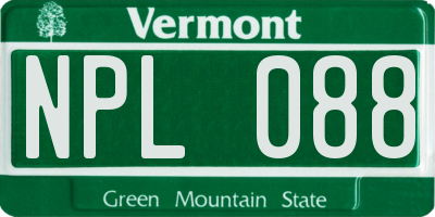 VT license plate NPL088