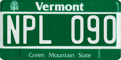 VT license plate NPL090