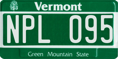 VT license plate NPL095