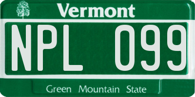 VT license plate NPL099