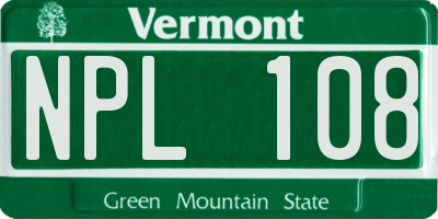 VT license plate NPL108