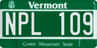 VT license plate NPL109