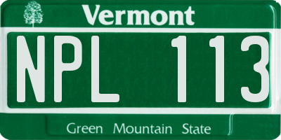 VT license plate NPL113