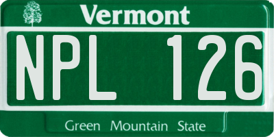 VT license plate NPL126