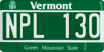VT license plate NPL130