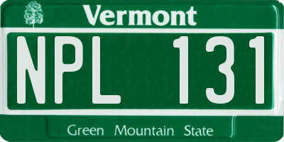 VT license plate NPL131