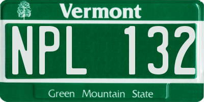 VT license plate NPL132