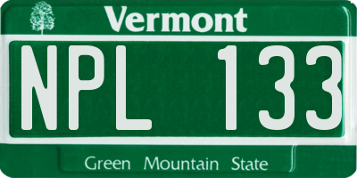 VT license plate NPL133
