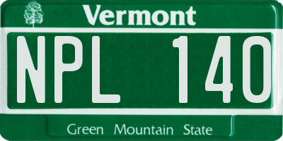 VT license plate NPL140