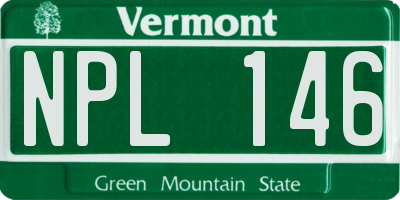 VT license plate NPL146