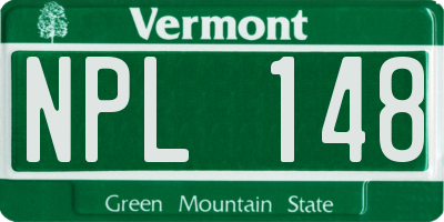 VT license plate NPL148