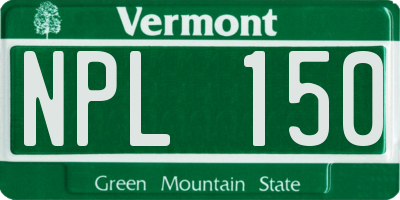 VT license plate NPL150