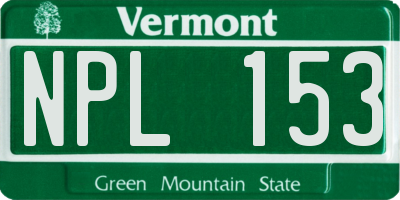 VT license plate NPL153