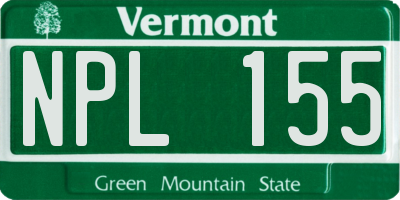 VT license plate NPL155