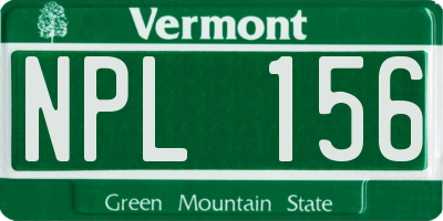 VT license plate NPL156