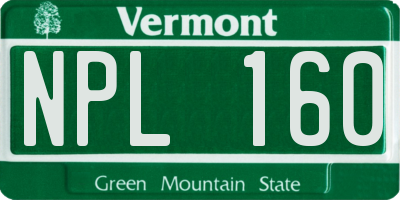 VT license plate NPL160