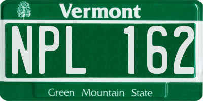 VT license plate NPL162