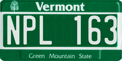 VT license plate NPL163