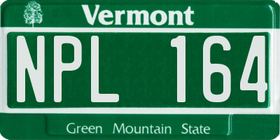 VT license plate NPL164