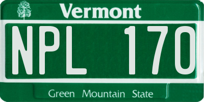 VT license plate NPL170