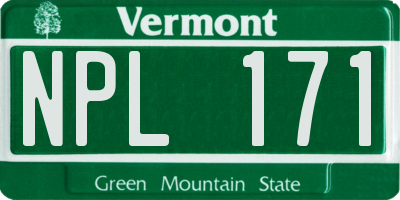 VT license plate NPL171