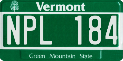 VT license plate NPL184