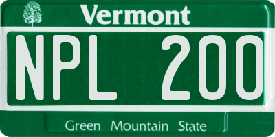 VT license plate NPL200